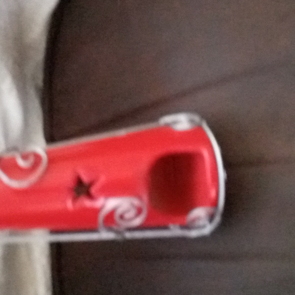 Christmas Tree Red Ceramic Candle Holder With Star Topper - Picture 2 of 5